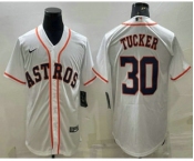 Men's Houston Astros #30 Kyle Tucker White Stitched MLB Cool Base Nike Jersey