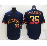 Mens Houston Astros #35 Justin Verlander 2022 Navy Cool Base Stitched Jersey