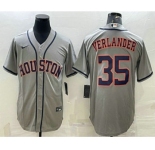 Men's Houston Astros #35 Justin Verlander Grey Stitched MLB Cool Base Nike Jersey