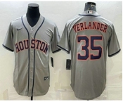 Men's Houston Astros #35 Justin Verlander Grey Stitched MLB Cool Base Nike Jersey