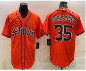 Men's Houston Astros #35 Justin Verlander Orange Stitched MLB Cool Base Nike Jersey