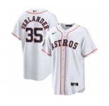 Men's Houston Astros #35 Justin Verlander White 2022 World Series Home Stitched Baseball Jersey
