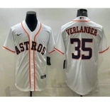 Men's Houston Astros #35 Justin Verlander White Stitched MLB Cool Base Nike Jersey