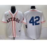 Men's Houston Astros #42 Jackie Robinson White Cool Base Stitched Baseball Jersey