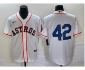 Men's Houston Astros #42 Jackie Robinson White Cool Base Stitched Baseball Jersey