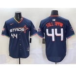 Men's Houston Astros #44 Still Tippin Navy 2025 City Connect With Texas Patch Limited Stitched Baseball Jersey