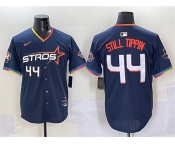 Men's Houston Astros #44 Still Tippin Navy 2025 City Connect With Texas Patch Limited Stitched Baseball Jersey