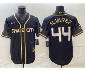 Men's Houston Astros #44 Yordan Alvarez Black City Connect Cool Base Stitched Baseball Jersey