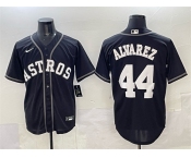 Men's Houston Astros #44 Yordan Alvarez Black Lights Out Limited Stitched Baseball Jersey
