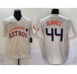 Men's Houston Astros #44 Yordan Alvarez Cream Throwback Cooperstown Collection Limited Stitched Baseball Jersey