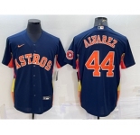 Men's Houston Astros #44 Yordan Alvarez Navy Blue With Patch Stitched MLB Cool Base Nike Jersey