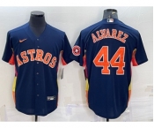 Men's Houston Astros #44 Yordan Alvarez Navy Blue With Patch Stitched MLB Cool Base Nike Jersey