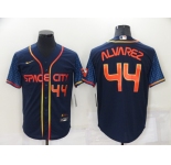 Men's Houston Astros #44 Yordan Alvarez Number 2022 Navy Blue City Connect Game Stitched Jersey