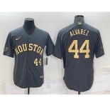 Men's Houston Astros #44 Yordan Alvarez Number Grey 2022 All Star Stitched Cool Base Nike Jersey
