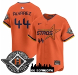 Men's Houston Astros #44 Yordan Alvarez Orange 2025 City Connect Limited Stitched Baseball Jersey