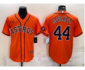 Men's Houston Astros #44 Yordan Alvarez Orange With Patch Stitched MLB Cool Base Nike Jersey