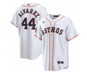 Men's Houston Astros #44 Yordan Alvarez White 2022 World Series Home Stitched Baseball Jersey