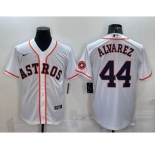 Men's Houston Astros #44 Yordan Alvarez White With Patch Stitched MLB Cool Base Nike Jersey