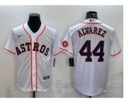 Men's Houston Astros #44 Yordan Alvarez White With Patch Stitched MLB Cool Base Nike Jersey