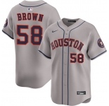 Men's Houston Astros #58 Hunter Brown Gray 2025 Limited Stitched Baseball Jersey