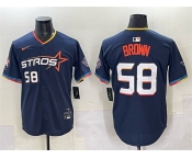 Men's Houston Astros #58 Hunter Brown Navy 2025 City Connect Limited Stitched Baseball Jersey