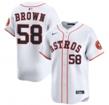 Men's Houston Astros #58 Hunter Brown White 2025 Home Limited Stitched Baseball Jersey