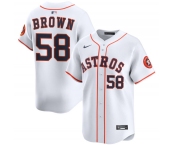 Men's Houston Astros #58 Hunter Brown White 2025 Home Limited Stitched Baseball Jersey