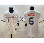 Men's Houston Astros #6 Jake Meyers White 2025 City Connect Limited Stitched Baseball Jersey