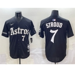 Men's Houston Astros #7 C.J. Stroud Black Gothic 'Houston Born Barrio Raised' Limited Stitched Baseball Jersey