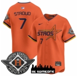 Men's Houston Astros #7 C.J. Stroud Orange 2025 City Connect Limited Stitched Baseball Jersey