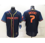 Men's Houston Astros #7 Craig Biggio 2022 Navy City Connect Flex Base Stitched Baseball Jersey