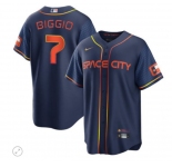Men's Houston Astros  #7 Craig Biggio 2022 Navy City Connect Game Stitched Jersey