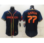 Men's Houston Astros #77 Luis Garcia 2022 Navy Blue City Connect Flex Base Stitched Baseball Jersey