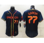 Men's Houston Astros #77 Luis Garcia 2022 Number Navy Blue City Connect Flex Base Stitched Baseball Jersey