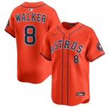 Men's Houston Astros #8 Christian Walker Orange 2025 Alternate Limited Stitched Baseball Jersey