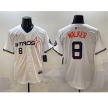 Men's Houston Astros #8 Christian Walker White 2025 City Connect Limited Stitched Baseball Jersey