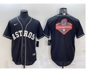 Men's Houston Astros Black Champions Big Logo Stitched MLB Cool Base Nike Jersey