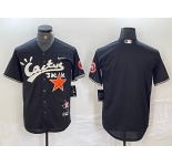 Men's Houston Astros Blank Black Cactus Jack Vapor Premier Stitched Baseball Jersey