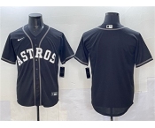Men's Houston Astros Blank Black Lights Out Limited Stitched Baseball Jersey