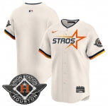 Men's Houston Astros Blank Cream 2025 City Connect Limited Stitched Baseball Jersey