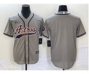Men's Houston Astros Blank Grey Cool Base Stitched Baseball Jersey
