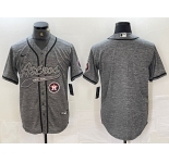 Men's Houston Astros Blank Grey Gridiron Cool Base Stitched Baseball Jersey