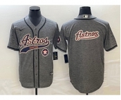 Men's Houston Astros Blank Grey Gridiron With Patch Cool Base Stitched Baseball Jerseys