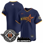 Men's Houston Astros Blank Navy 2025 City Connect Limited Stitched Baseball Jersey