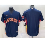 Men's Houston Astros Blank Navy Blue With Patch Stitched MLB Cool Base Nike Jersey