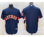 Men's Houston Astros Blank Navy Blue With Patch Stitched MLB Cool Base Nike Jersey