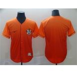 Men's Houston Astros Blank Orange Fade Stitched Baseball Jersey