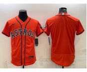 Men's Houston Astros Blank Orange Stitched MLB Flex Base Nike Jersey