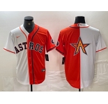 Men's Houston Astros Blank Orange White Split Stitched Baseball Jerseys