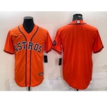 Men's Houston Astros Blank Orange With Patch Stitched MLB Cool Base Nike Jersey